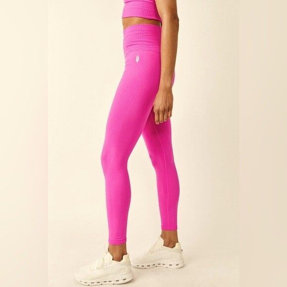 Free People Movement Leggings Womens Size XS Hot Pink Good Karma Leggings FP NEW - Picture 1 of 14